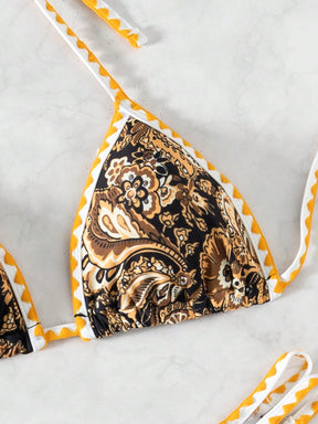 Biquíni Halter Estampa Tropical