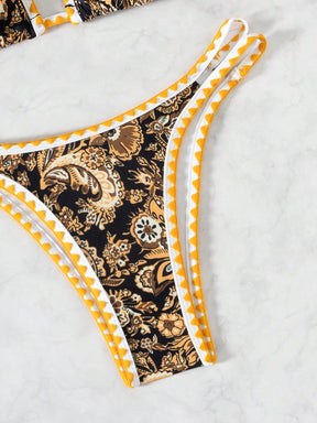 Biquíni Halter Estampa Tropical