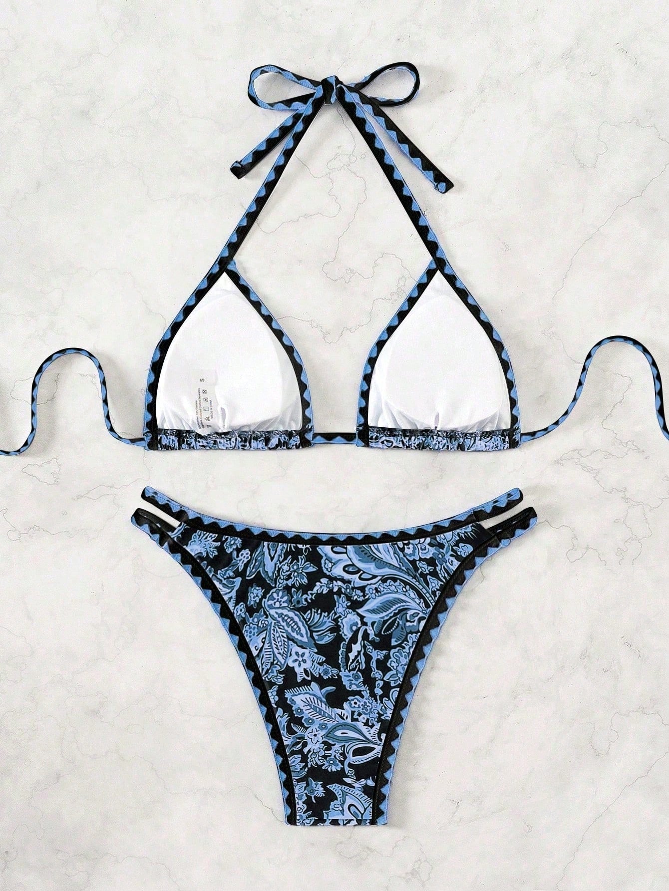 Biquíni Halter Estampa Tropical