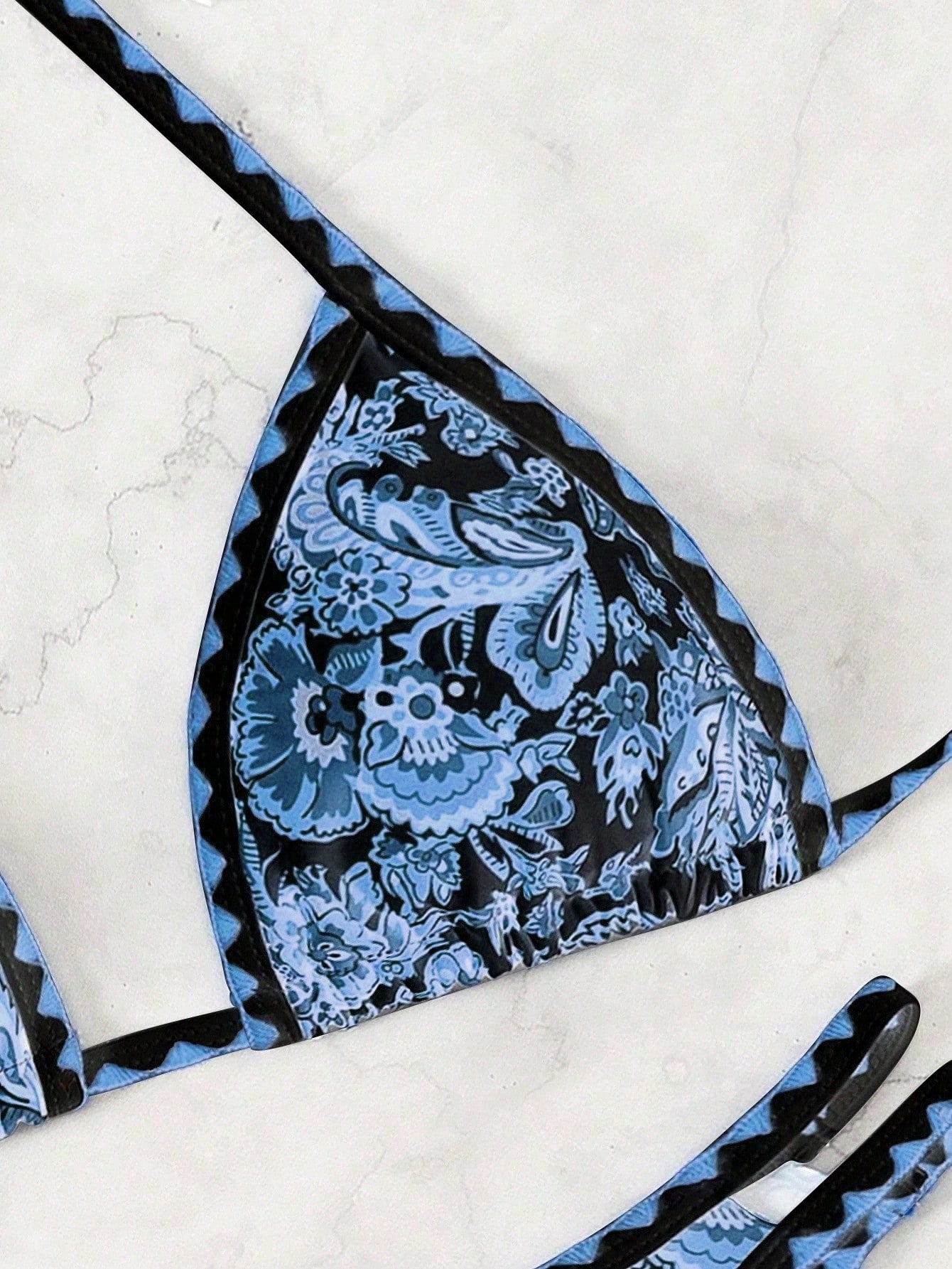 Biquíni Halter Estampa Tropical