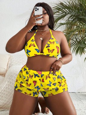 Biquíni Plus Size Borboleta 3 Peças