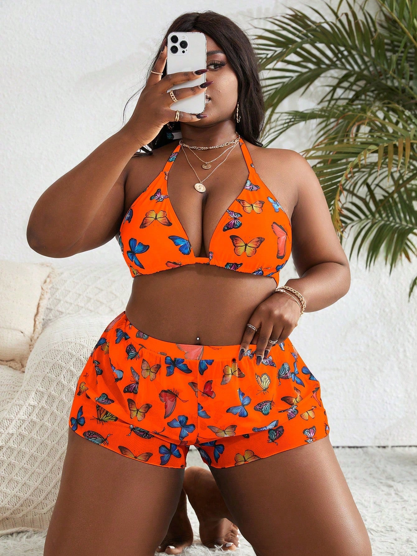 Biquíni Plus Size Borboleta 3 Peças
