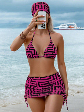 Biquíni Estampado Com Amarração Praia