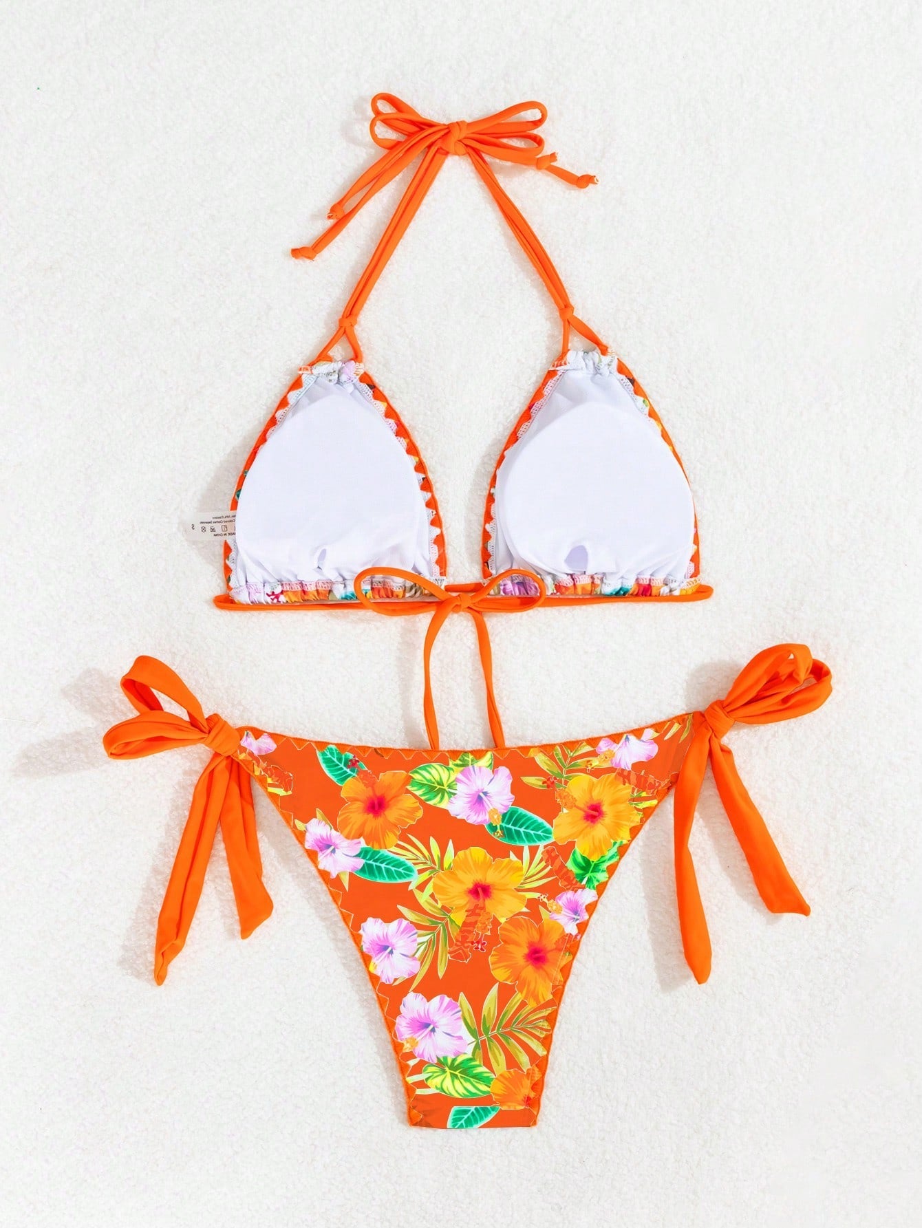 Biquíni Floral Com Amarração Halter