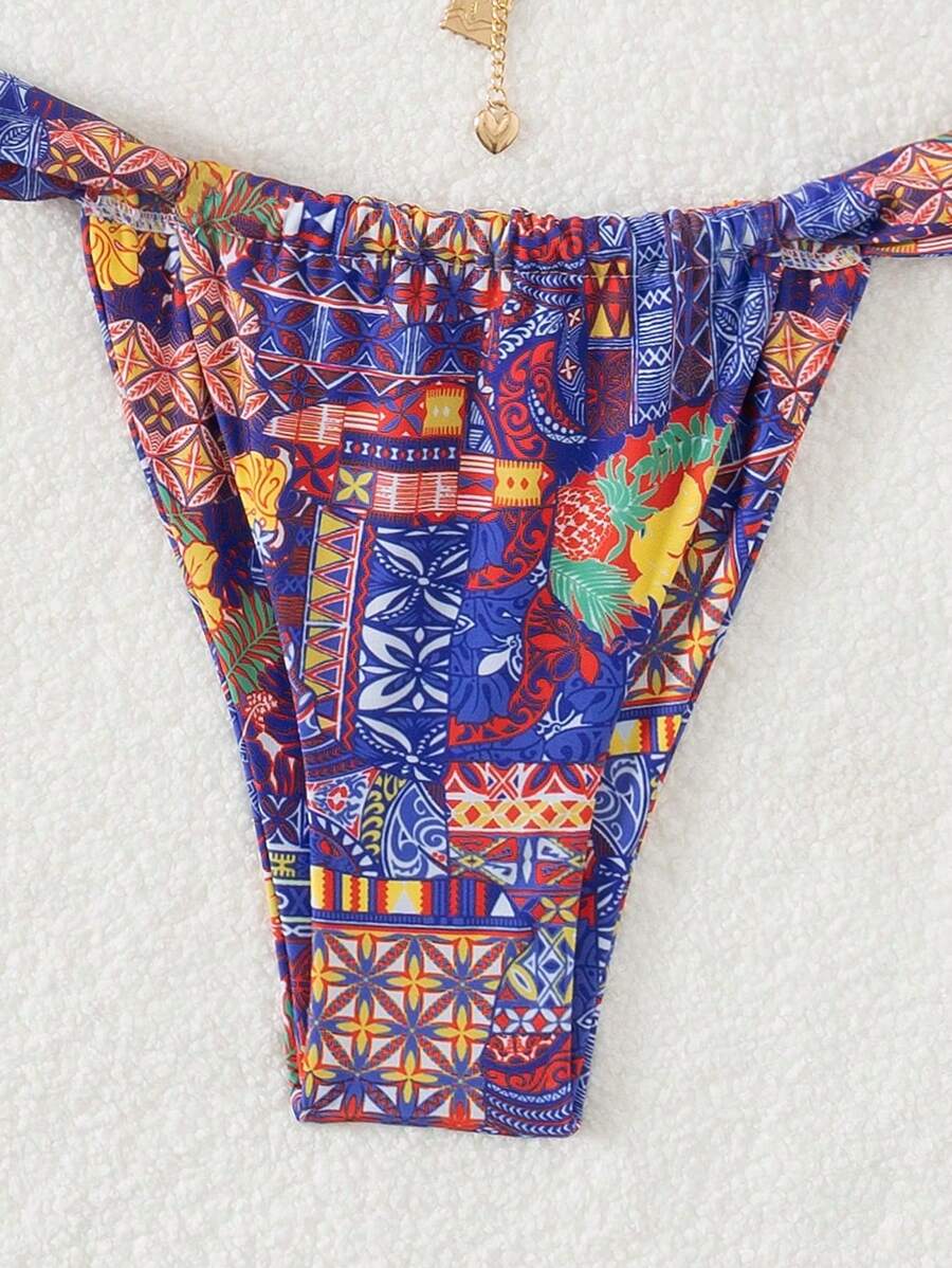 Biquíni Estampa Tropical Com Amarração