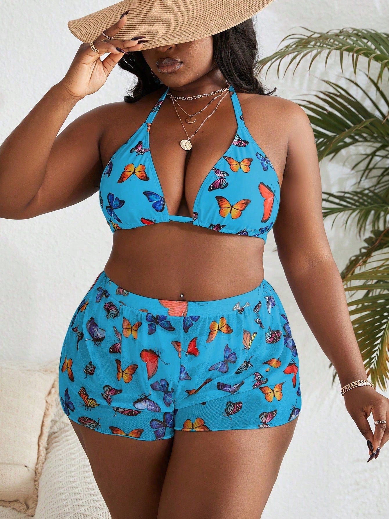 Biquíni Plus Size Borboleta 3 Peças