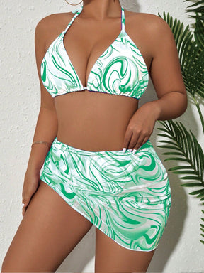 Biquíni Plus Size Estampado 3 Peças
