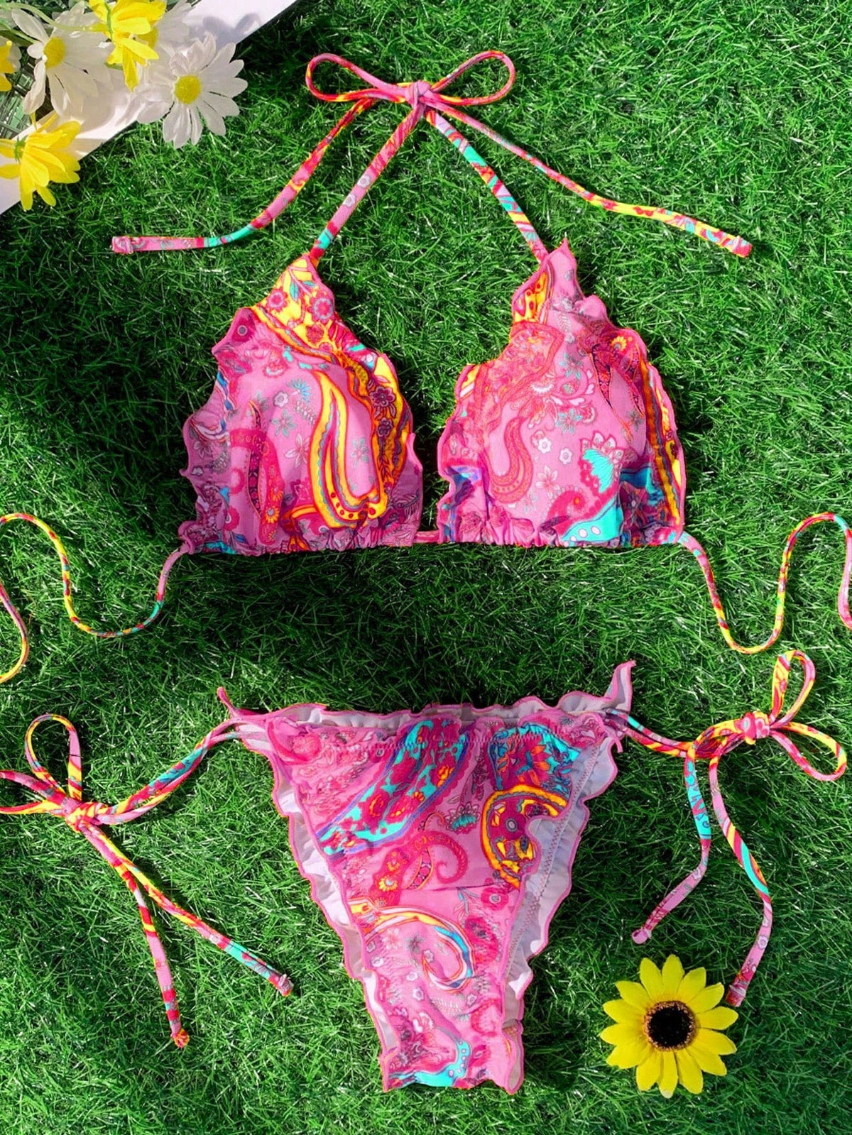 Biquíni Paisley Com Amarração Lateral