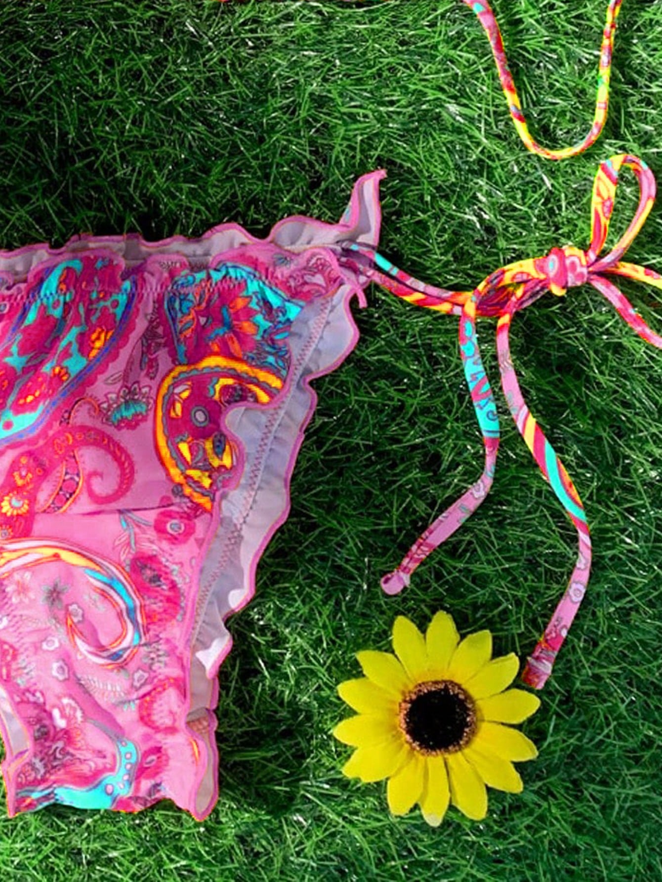 Biquíni Paisley Com Amarração Lateral