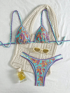 Biquíni Halter Estampa Tropical