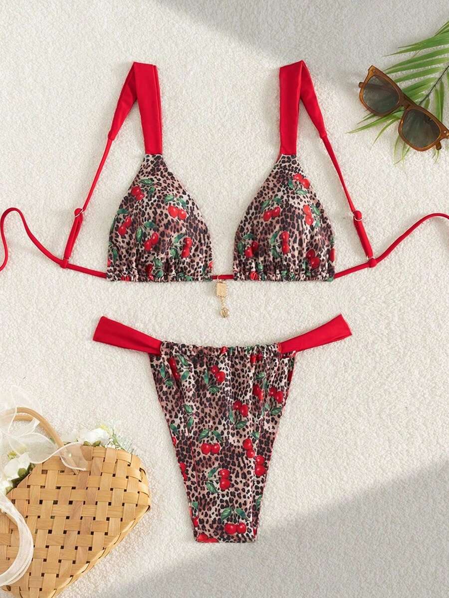 Biquíni Estampa Tropical Com Amarração