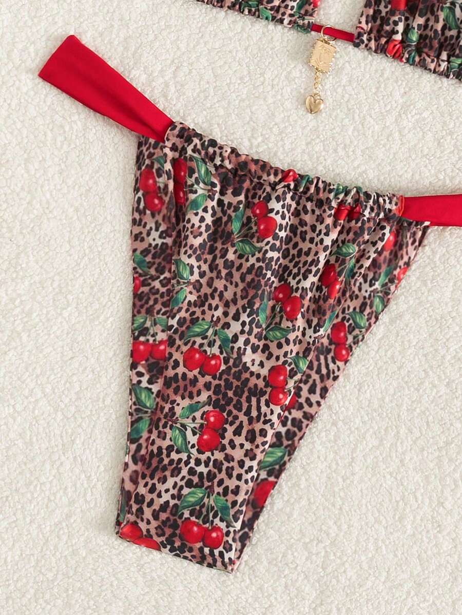 Biquíni Estampa Tropical Com Amarração