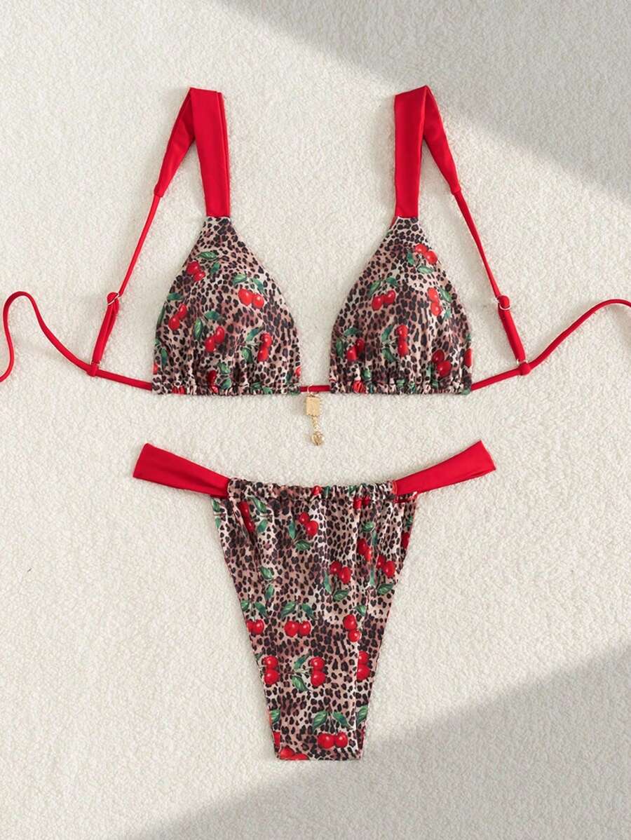 Biquíni Estampa Tropical Com Amarração