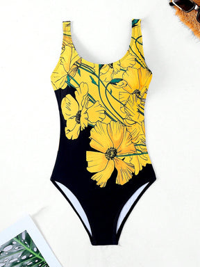 Maiô Floral de Uma Peça para Verão e Praia