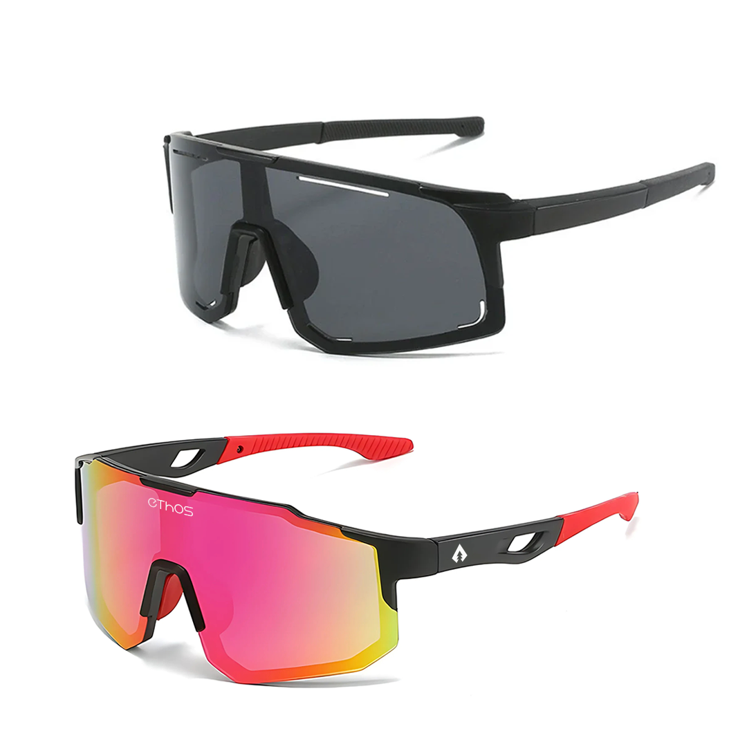 Kit Windproof + Block - Óculos de Sol para Corrida Ciclismo