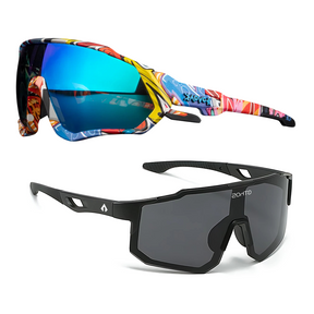 Kit Volcano + Windproof - Óculos de Sol para Corrida Ciclismo
